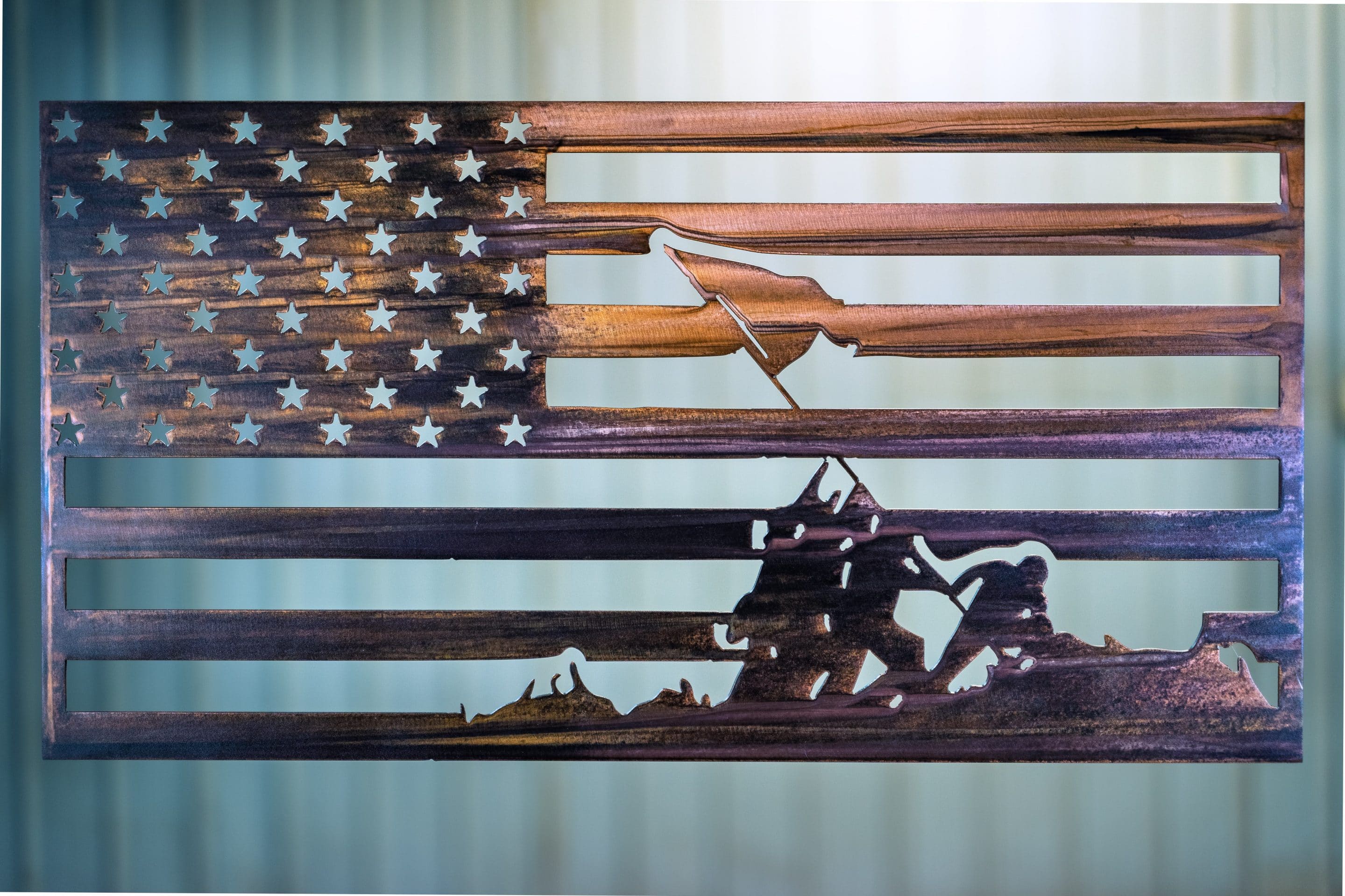 plasma cut Patriotic Home Decor Raising the Flag on Iwo Jima Metal wall art 