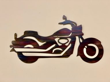 Metal wall art of motorcycle